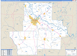 Pine Bluff Metro Area Wall Map Basic Style 2026